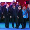 Le prince Albert II de Monaco prenait part à la cérémonie d'accueil de la flamme olympique en Russie le 6 octobre 2013
