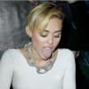 Miley Cyrus au lancement de son album "Bangerz" au Planet Hollywood de New York, le 8 octobre 2013.