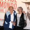 Georges Lautner et son épouse lors de la soirée d'ouverture du Festival Lumière à Lyon et l'hommage à Jean-Paul Belmondo au sein de la Halle Tony Garnier, le 14 octobre 2013