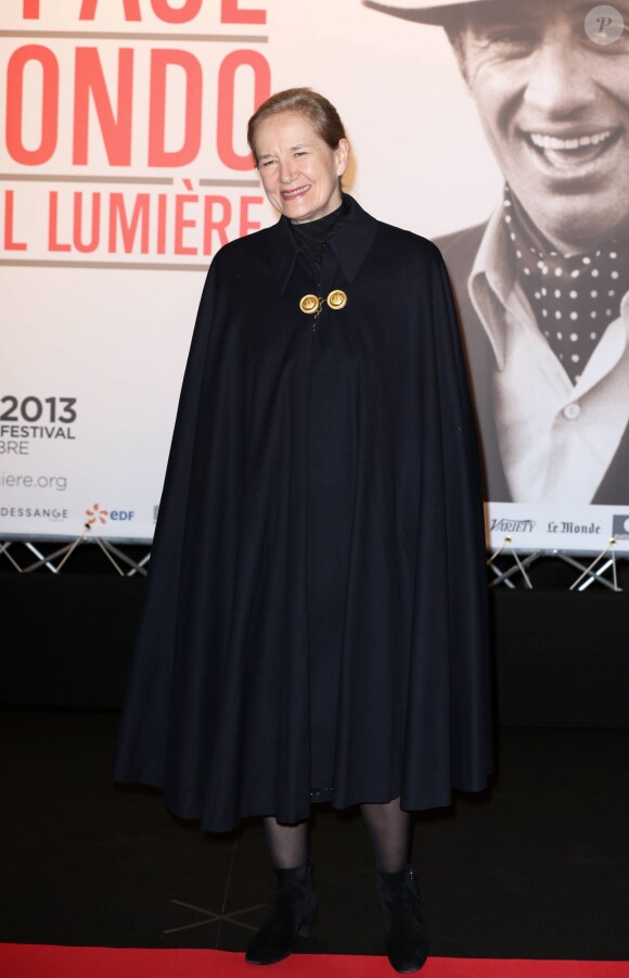 Dominique Sanda lors de la soirée d'ouverture du Festival Lumière à Lyon et l'hommage à Jean-Paul Belmondo au sein de la Halle Tony Garnier, le 14 octobre 2013