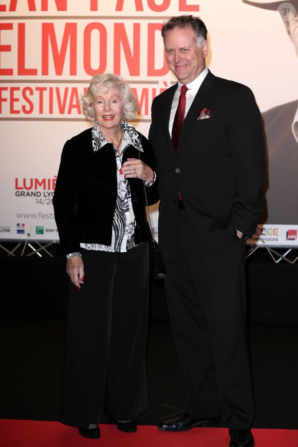 Peggy Cummins lors de la soirée d'ouverture du Festival Lumière à Lyon et l'hommage à Jean-Paul Belmondo au sein de la Halle Tony Garnier, le 14 octobre 2013