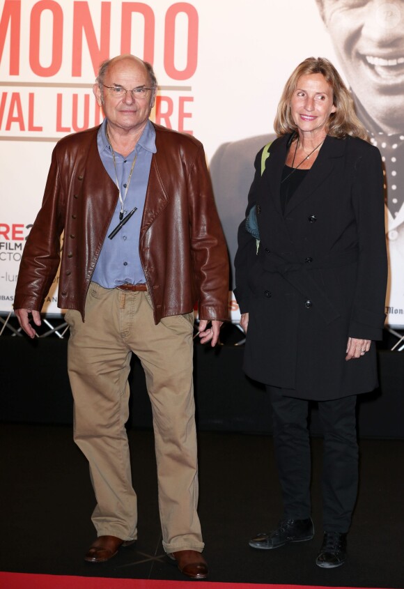 Jean-Francois Stevenin et son épouse lors de la soirée d'ouverture du Festival Lumière à Lyon et l'hommage à Jean-Paul Belmondo au sein de la Halle Tony Garnier, le 14 octobre 2013