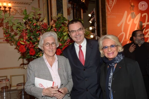 Professeur Francine Leca, Olivier Courtin et Véronique de Villèle - Remise du 16e Prix Clarins de la Femme Dynamisante au Théâtre Mogador à Paris, le 14 otobre 2013.