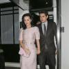 Katy Perry et son amoureux John Mayer sortant d'un restaurant du chef Gordon Ramsay à Londres le 18 octobre 2013.