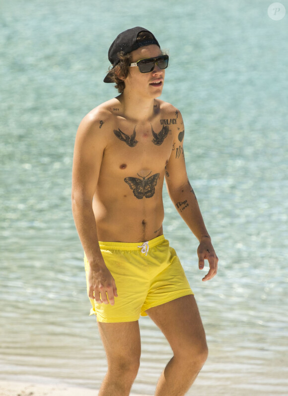 Harry Styles s'amuse sur la plage à Brisbane, en Australie, le 18 octobre 2013.