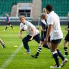 Le prince Harry a pris part le 17 octobre 2013 à Twickenham à un entraînement de rugby dirigé par l'ancien international champion du monde Jason Robinson, pour la promotion du programme All Schools de la RFU (Fédération anglaise de rugby).