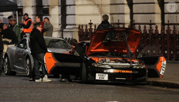 Exclusif - Vin Diesel sur le Tournage de Fast and Furious 6 à Londres le 23 septembre 2012
