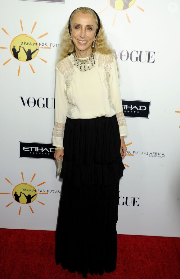 Le rédactrice en chef du magazine Vogue Italia Franca Sozzani, à l'honneur lors du gala de la fondation Dream for Future Africa au restaurant Spago. Beverly Hills, le 24 octobre 2013.