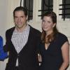 La princesse Margarita de Bourbon, duchesse d'Anjou, de sortie avec son époux le prince Louis et sa mère Carmen Leonor Santaella pour fêter son 30e anniversaire le 21 octobre 2013 dans un restaurant de Madrid.