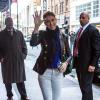Céline Dion à la sortie de son hôtel à New York, le 29 octobre 2013.