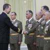 Le prince Felipe d'Espagne assiste à une audience militaire au palais du Pardo à Madrid le 31 octobre 2013