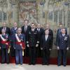 Le prince Felipe d'Espagne assiste à une audience militaire au palais du Pardo à Madrid le 31 octobre 2013