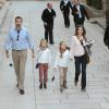 Letizia et Felipe d'Espagne en visite au palais de l'Alhambra à Grenade avec leurs filles Leonor et Sofia le 1er novembre 2013