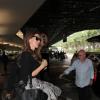 Gisele Bündchen arrive à l'aéroport de São Paulo, le 31 Octobre 2013. Le top model a défilé le même jour pour la marque Colcci.