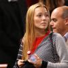 Jelena Ristic assistant le 31 octobre 2013 à la victoire de son fiancé Novak Djokovic contre John Isner en huitième de finale de l'Open de Paris Bercy.