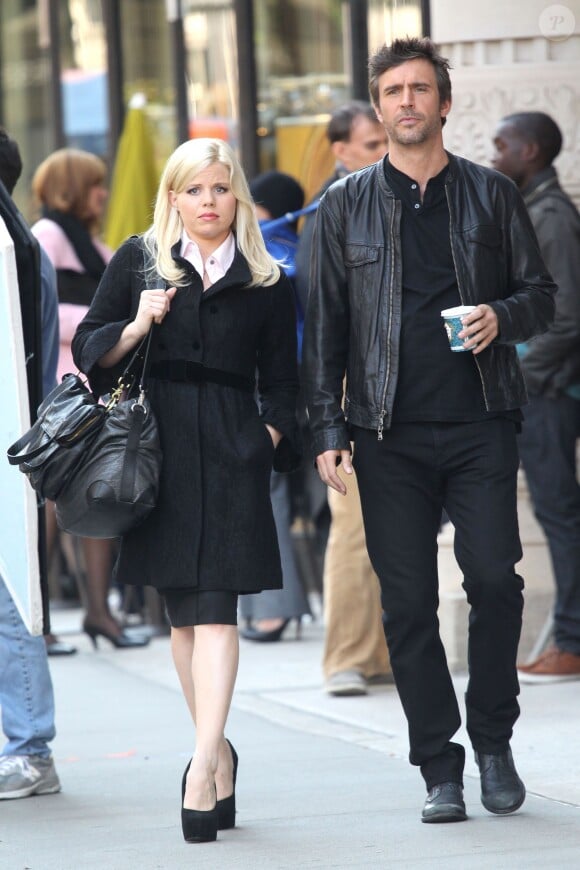 Megan Hilty sur le tournage de Smash à New York, le 14 septembre 2012.