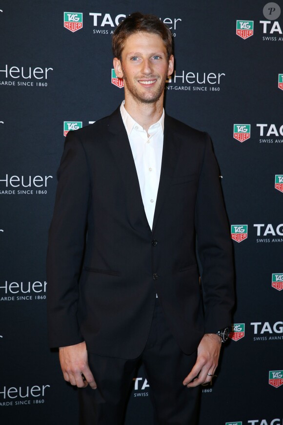Romain Grosjean lors de la soirée TAG Heuer qui célébrait le 50e anniversaire de son modèle emblématique, la Carrera, au Pavillon Vendôme à Paris, le 6 novembre 2013