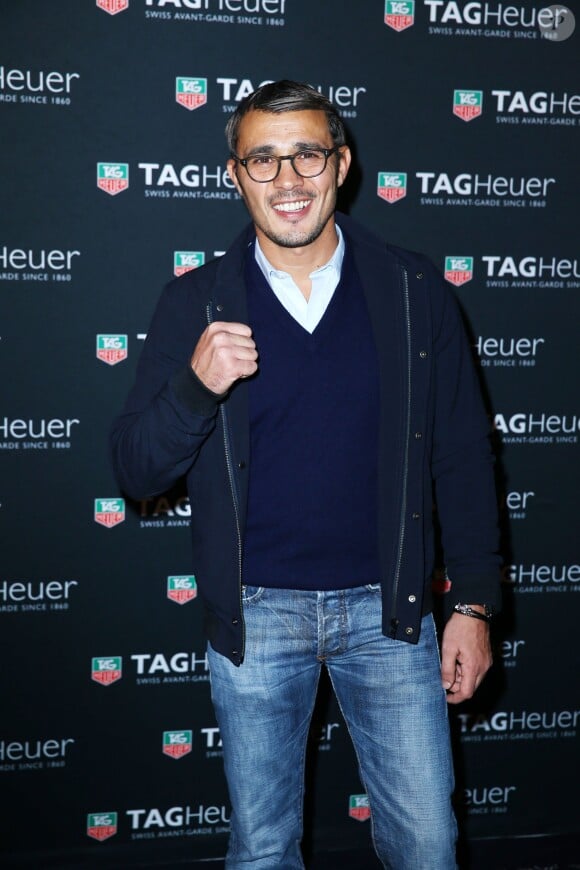 Brahim Asloum lors de la soirée TAG Heuer qui célébrait le 50e anniversaire de son modèle emblématique, la Carrera, au Pavillon Vendôme à Paris, le 6 novembre 2013