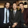 Frédéric Beigbeder, Bertrand de Saint-Vincent (journaliste au "Figaro") et Nicolas Bedos à Paris le 24 novembre 2011.