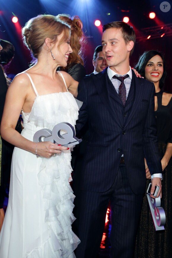 Kylie Minogue et Tom Schilling au gala "GQ Men of the Year Awards" à Berlin, le 7 novembre 2013.