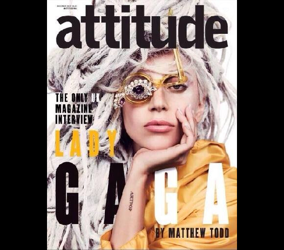 Lady Gaga en couverture du magazine anglais "Attitude", décembre 2013.