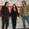 Daniel Pennac, Mélanie Bernier, Nicolas Bary au photocall du film Au bonheur des ogres au Festival International du Film de Rome 2013, le 13 novembre.