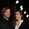 Le réalisateur Nicolas Bary et sa compagne Juliette lors de la première d'Au Bonheur Des Ogres à Rome le 13 novembre 2013.