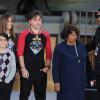 Prince, Paris et Blanket Jackson avec leur grand-mère Katherine Jackson à Los Angeles, le 26 janvier 2012.