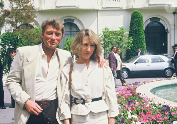Nathalie Baye et Johnny Hallyday à Cannes le 20 mai 1984.