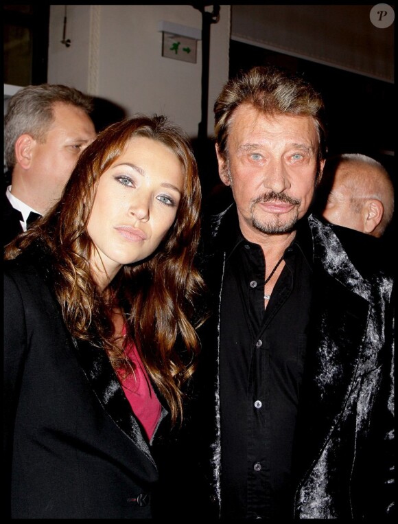 Laura Smet et son père Johnny Hallyday le 29 septembre 2008 à Paris