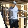 Exclusif - Josh Duhamel est allé voir les travaux dans sa nouvelle maison en construction à Brentwood. Le 14 novembre 2013.