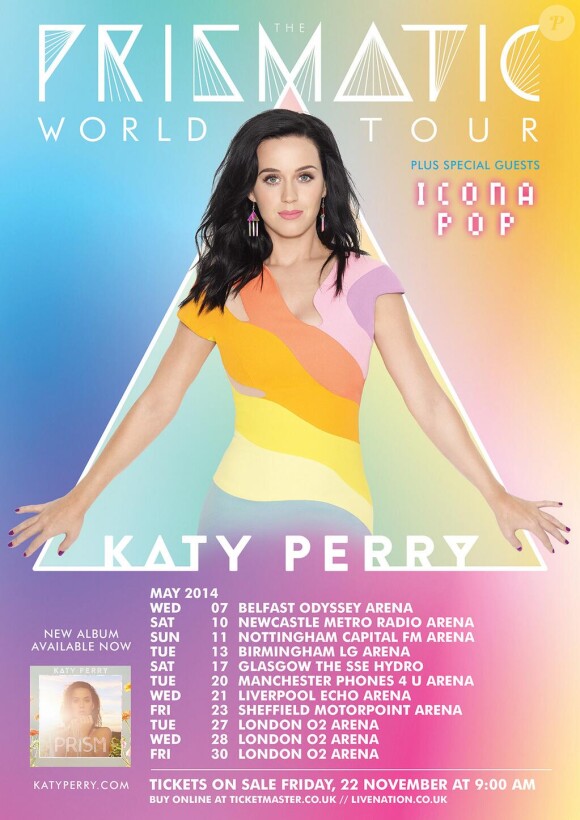 Affiche de la prochaine tournée mondiale de Katy Perry