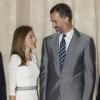 Le prince Felipe et la princesse Letizia d'Espagne ont reçu les clés de la ville de Miami lors d'une cérémonie, à Miami, le 18 Novembre 2013.