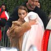 Kim Kardashian et sa fille North dans le quartier de SoHo à New York. Le 19 novembre 2013.