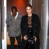 Kanye West et Kim Kardashian se rendent au Barclays Center où le producteur-rappeur s'est donné en concert. New York, le 19 novembre 2013.