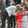 Le prince Felipe et la princesse Letizia d'Espagne ont visité l'école "K8 Coral Way" à Miami, le 19 novembre 2013.