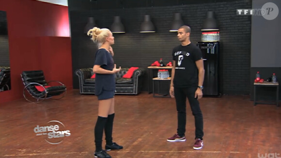 Brahim Zaibat et sa danseuse Katrina répètent pour la finale de "Danse avec les stars 4" qui aura lieu le 23 avril 2013 sur TF1.