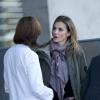 La Princesse Letizia se rend à l'Hôpital de l'université Quiron où le Roi Juan Carlos a été opéré de la hanche, Madrid, le  22 novembre 2013.
