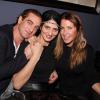 Ludovic Chancel (le fils de Sheila) avec sa femme Sylvie Ortega et Sandrine Diouf  lors de la soirée d'inauguration de l'album musical de l'hôtel Burgundy à Paris, le 26 novembre 2013.