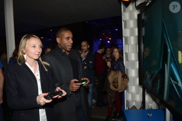 Audrey Lamy  et Loup-Denis Elion à la soirée Playstation 4 à Paris le 28 novembre 2013