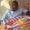 Teddy Tamgho à l'hôpital à Paris après sa grave blessure, le vendredi 29 novembre 2013.
