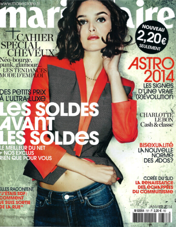 Charlotte Le Bon en couverture du magazine Marie Claire du mois de décembre 2013