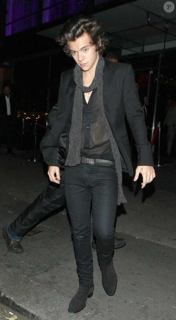 Harry Styles a assisté à la soirée d'anniversaire du magazine Playboy au Playboy Club. Londres, le 2 décembre 2013.