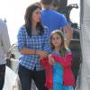 Courteney Cox et sa fille Coco sur le tournage de "Cougar Town" à Malibu, le 6 décembre 2012.