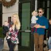 Jessica Simpson accompagnée de son chéri Eric Johnson, ainsi que leurs enfants Ace et Maxwell, quittent l'hôtel Crosby à New York, le 6 décembre 2013.