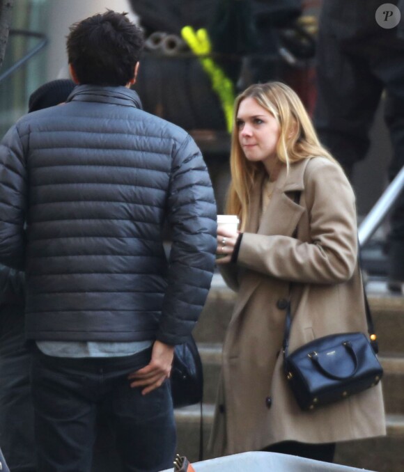 Stella Banderas, la fille de Melanie Griffith et Antonio Banderas, en discussion sur le tournage de Fifty Shades Of Grey à Vancouver, le 8 décembre 2013.