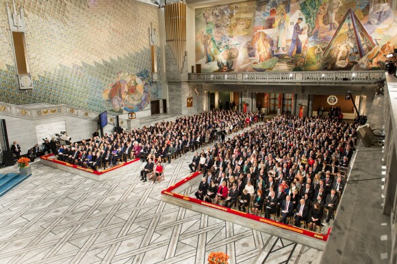 Cérémonie de remise du Prix Nobel de la Paix à Ahmet Uzumcu pour l'OIAC, à Oslo le 10 décembre 2013