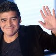 Diego Maradona lors de son apparition sur le plateau de l'émission italienn Che tempo che fa, à Milan, le 20 octobre 2013