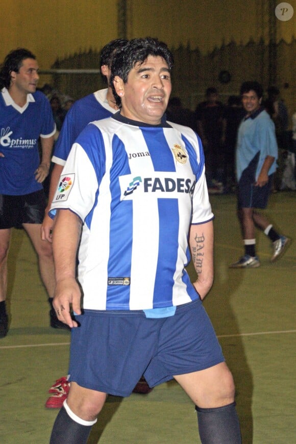 Diego Maradona lors d'un match amical à Buenos Aires, le 6 juin 2005