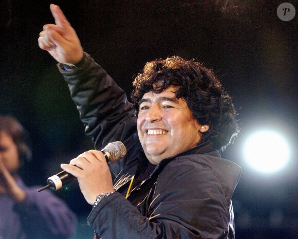 Diego Maradona lors du centenaire du club de Boca Juniors le 3 avril 2005
